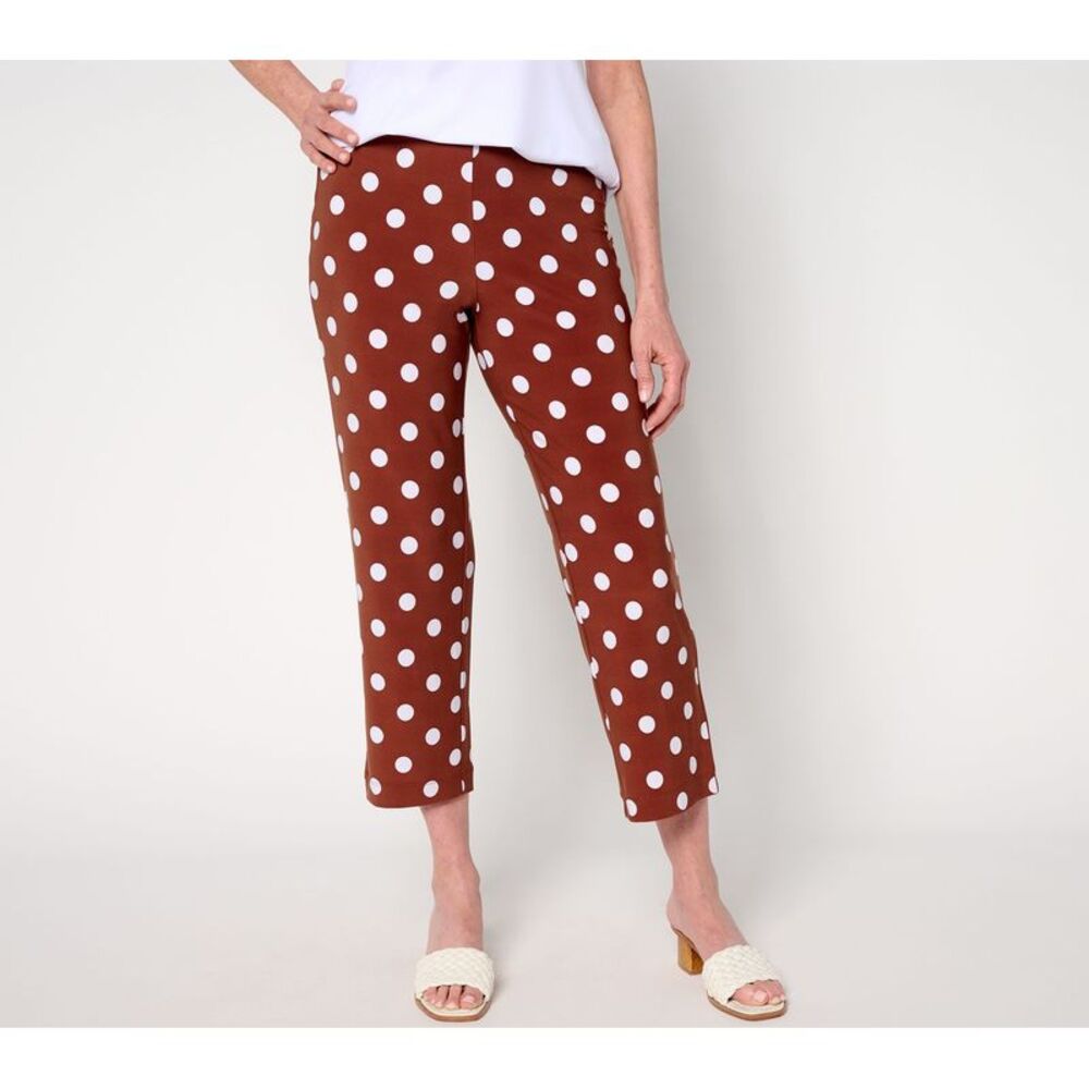 Dennis Basso Women's Petite Pants 2XP Polka Dot Italia Knit Multi-colored